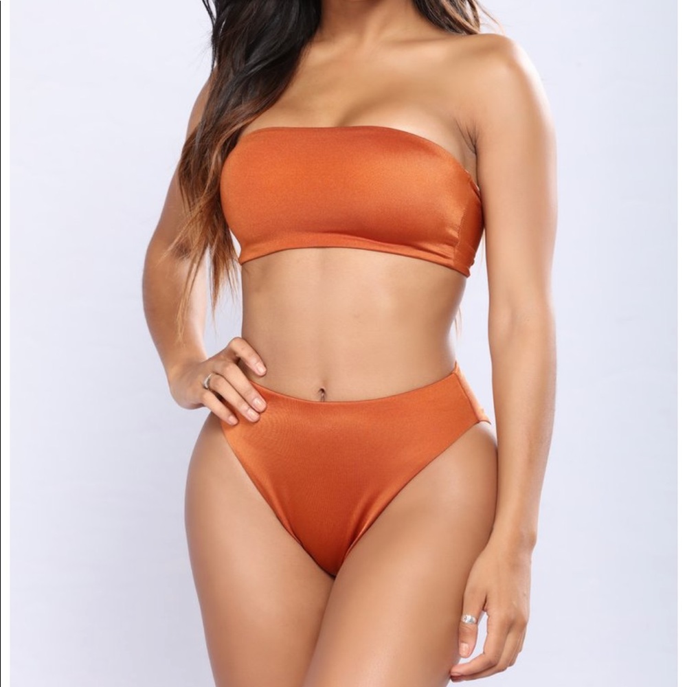 Bronze High-Waisted Bathing Suit